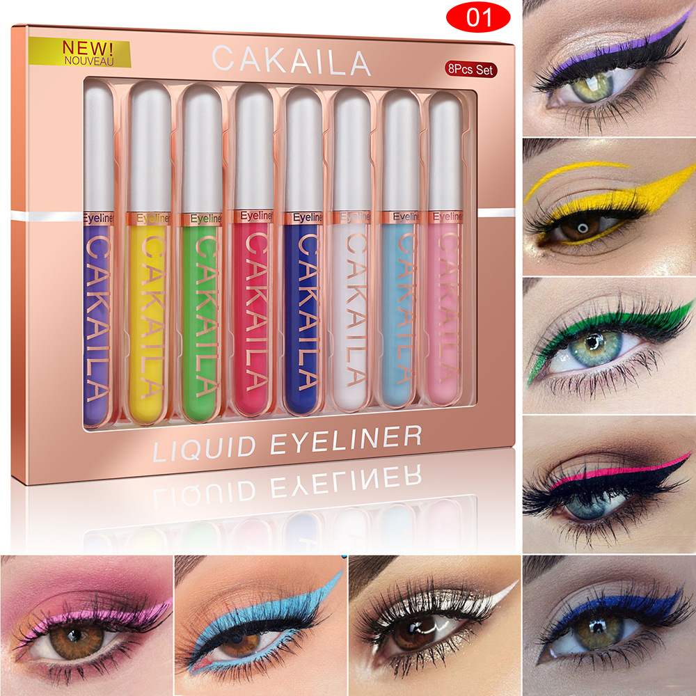 Waterproof Liquid Eyeliner Pen - 8색 세트 방수 아이라이너 펜 오래