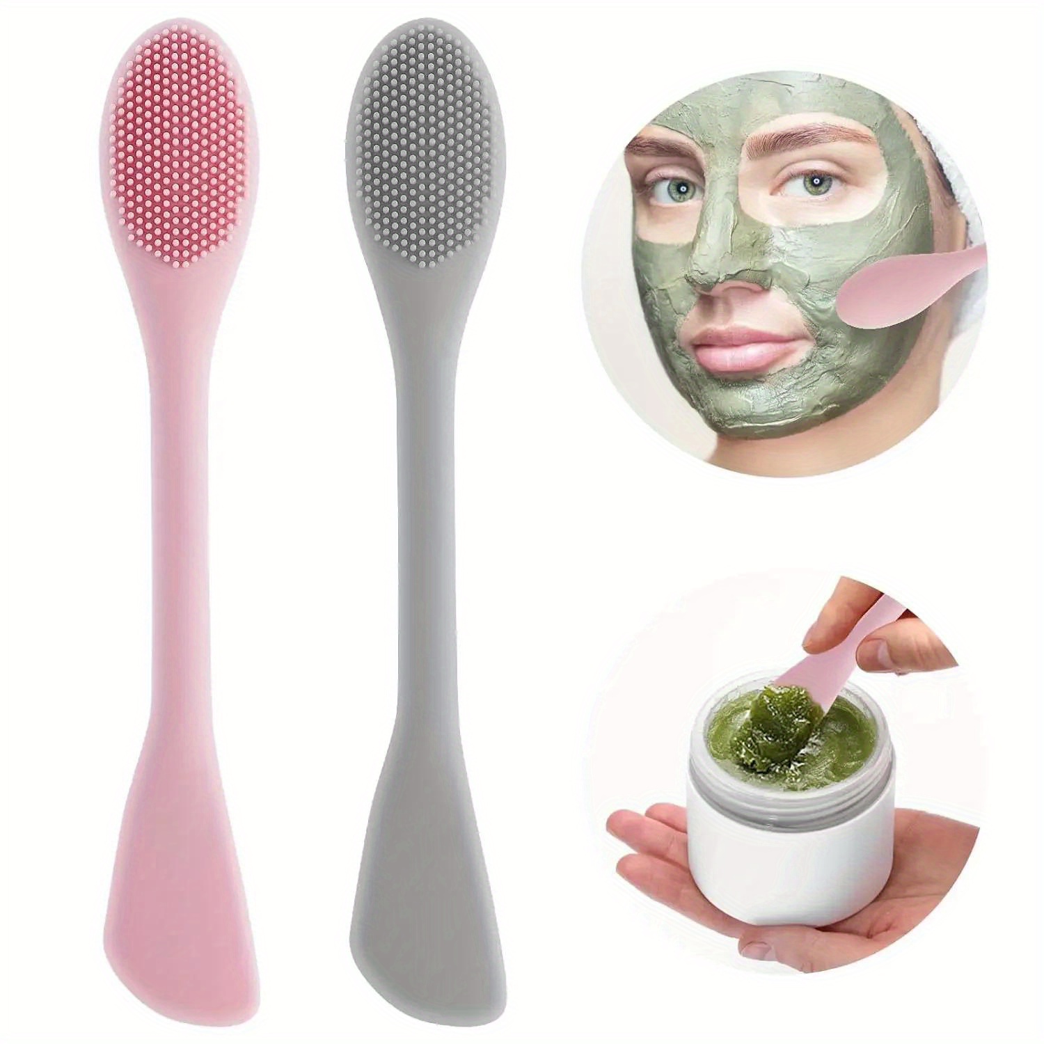 Silicone Face Scrubber Electric - 더블 헤드 페이셜 마스크 브러시 실리콘
