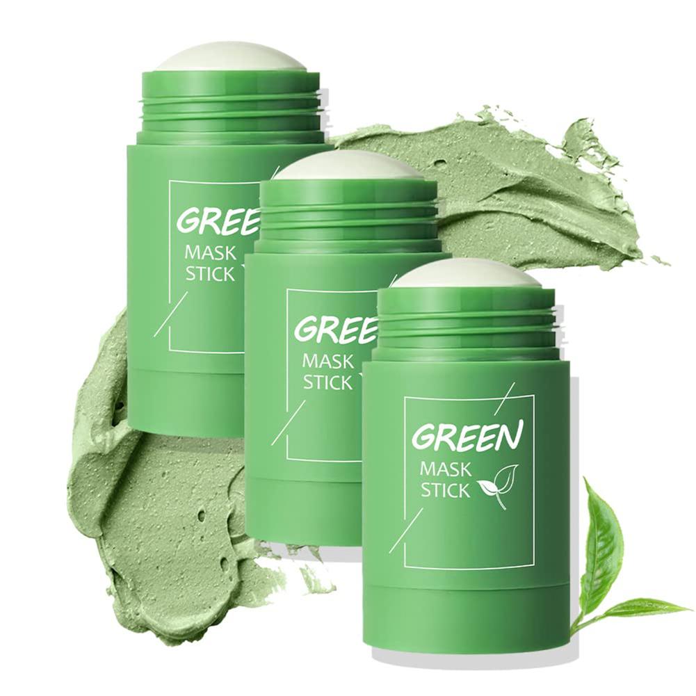 Green Tea Cleansing Clay Mask - 얼굴용 녹차 클레이 스틱, 녹색 얼룩