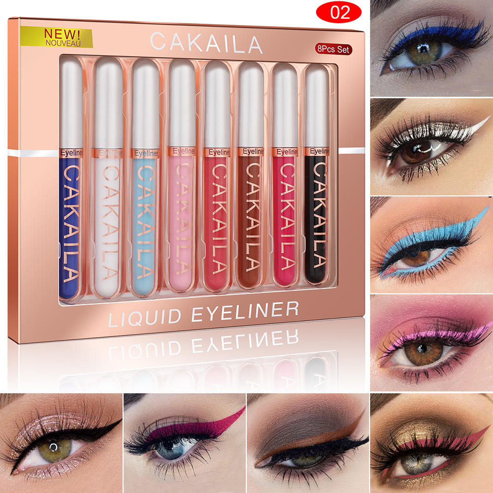 8색 세트 방수 아이라이너 펜 오래 지속되는 글리터 & - Waterproof Liquid Eyeliner Pen 리뷰 및 가격
