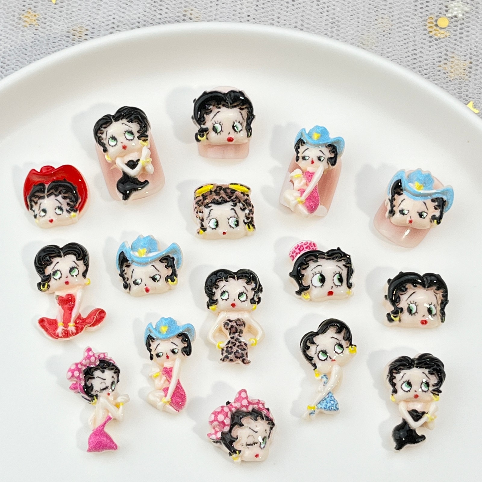 100개 만화 베티 네일 아트 액세서리 레진 웨어링 아 - Nail Art 리뷰 및 가격