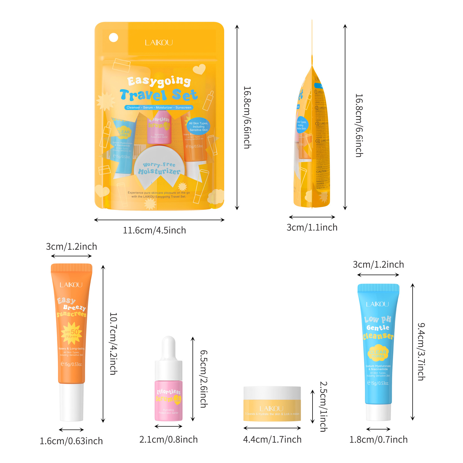 Laikou 세라마이드 여행용 세트, 저Ph 부드러운  - Hyaluronic Acid Facial Serum 리뷰 및 가격