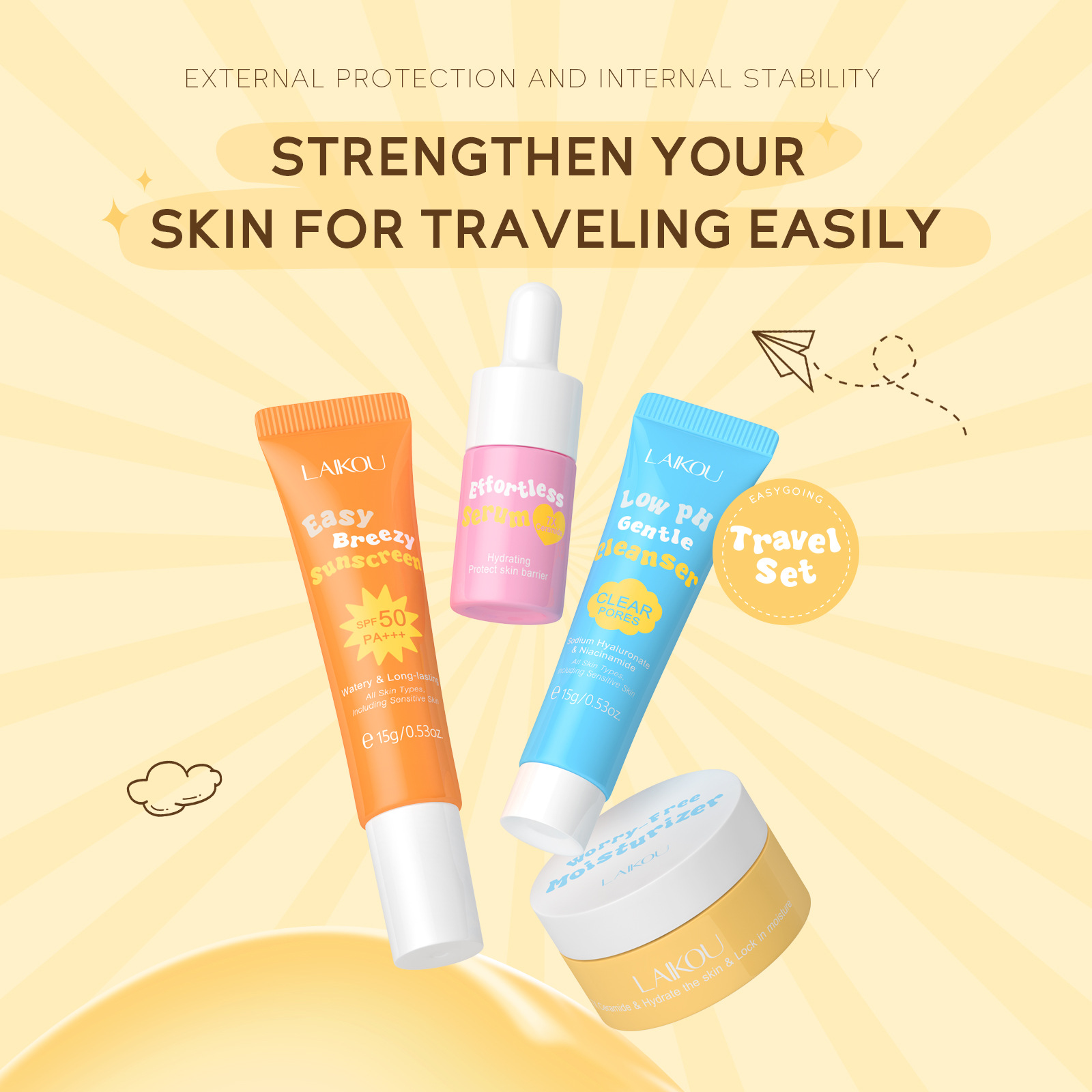 Laikou 세라마이드 여행용 세트, 저Ph 부드러운  - Hyaluronic Acid Facial Serum 리뷰 및 가격