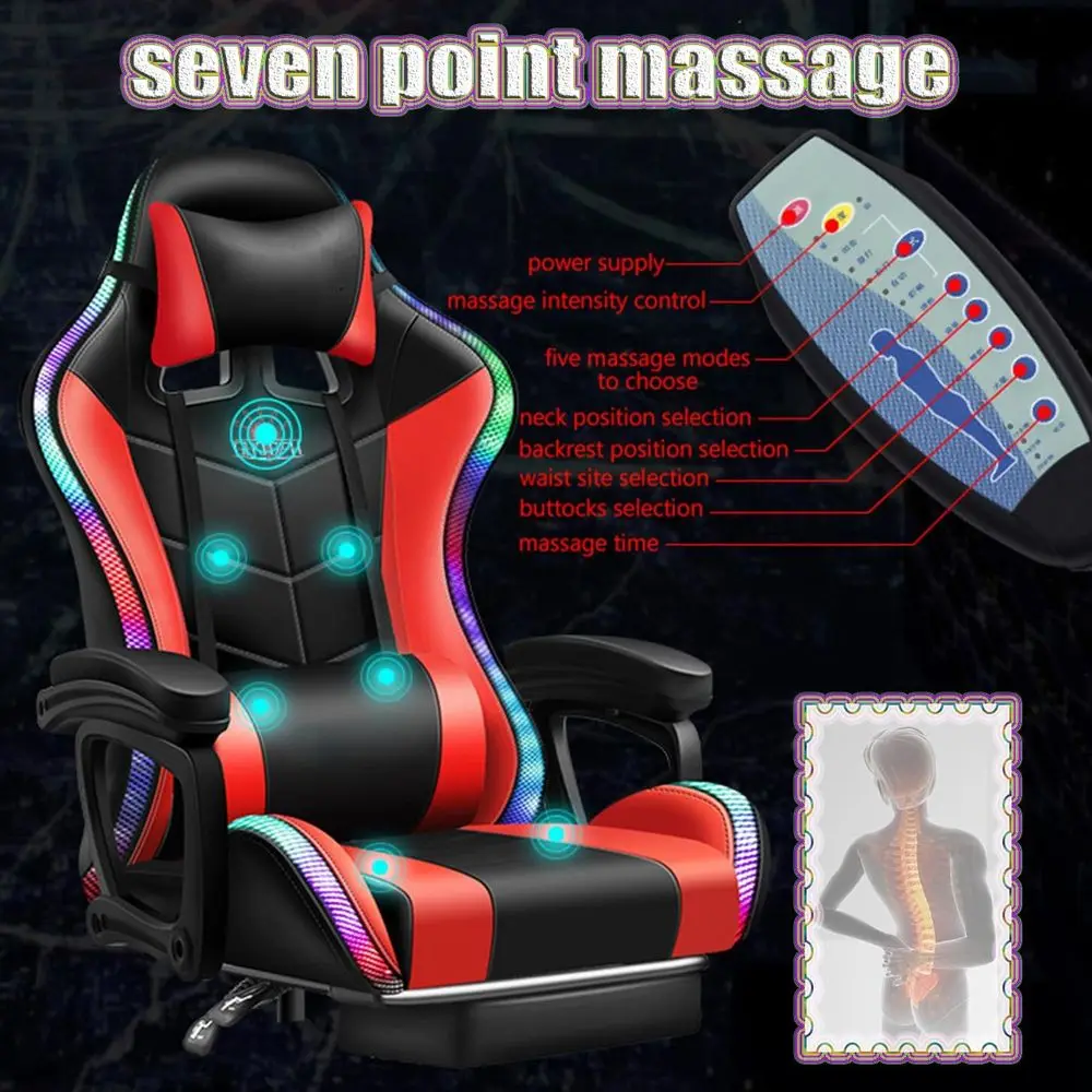 인체공학적 하이백 게이밍 의자 (LED RGB 조명,  - Massage 리뷰 및 가격