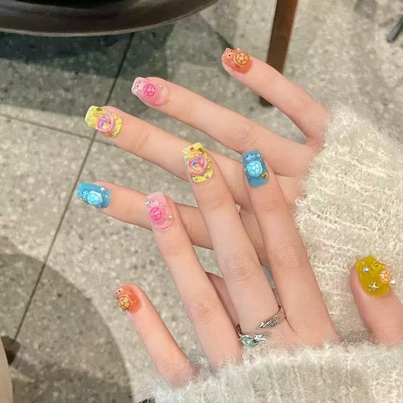 100개 미니 컬러풀 터틀 레진 참 플랫 백 카보숑 카 - Nail Art 리뷰 및 가격