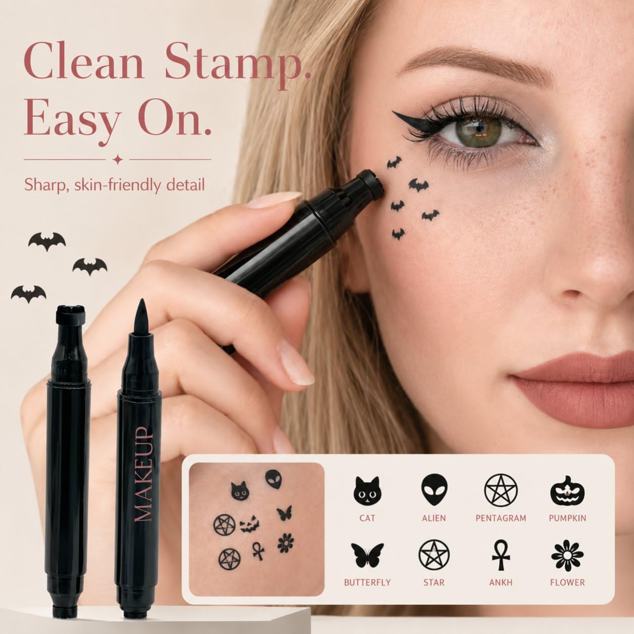 할로윈 듀얼 엔드 스탬프 아이라이너 방수 블랙 리퀴드  - Waterproof Liquid Eyeliner Pen 리뷰 및 가격
