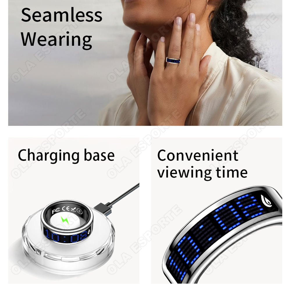 Amoled 스크린 스마트 링 디스플레이 시간 심박수  - Health Monitors 리뷰 및 가격