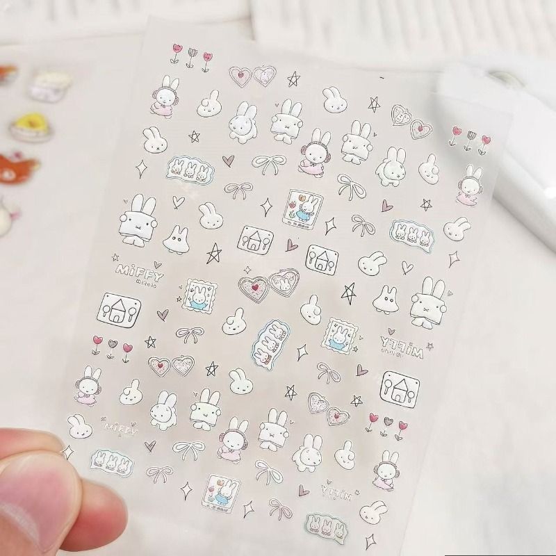 미피 만화 네일 스티커 애니메이션 토끼 방수 입체 양각 - Nail Art 리뷰 및 가격