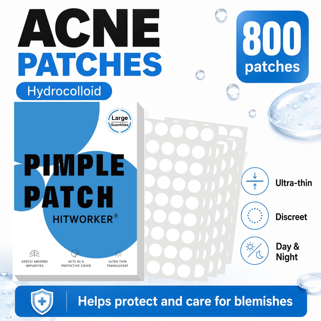 800개 하이드로콜로이드 여드름 패치, 투명 블레미쉬  - Hydrocolloid Pimple Patch 리뷰 및 가격