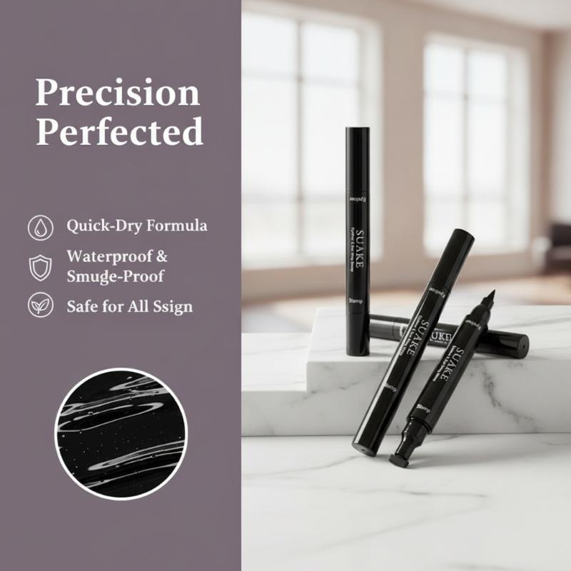 2개입 블랙 아이라이너 양쪽 끝 사용 가능 빠른 건조  - Waterproof Liquid Eyeliner Pen 리뷰 및 가격